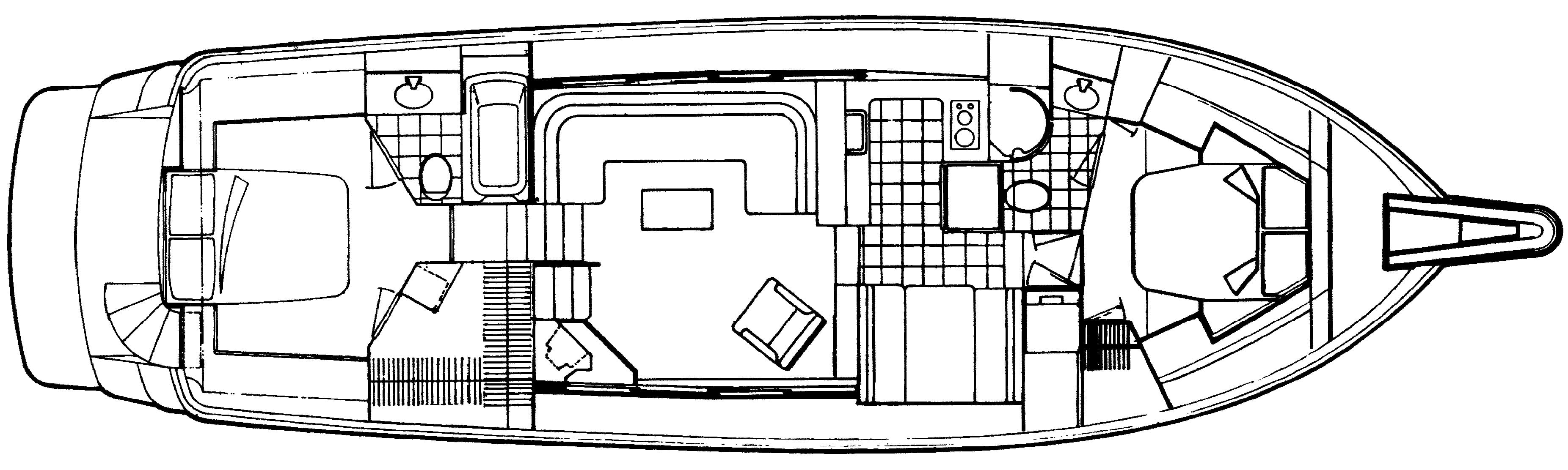 Hatteras Yachts 50 Sport Deck floor plan
