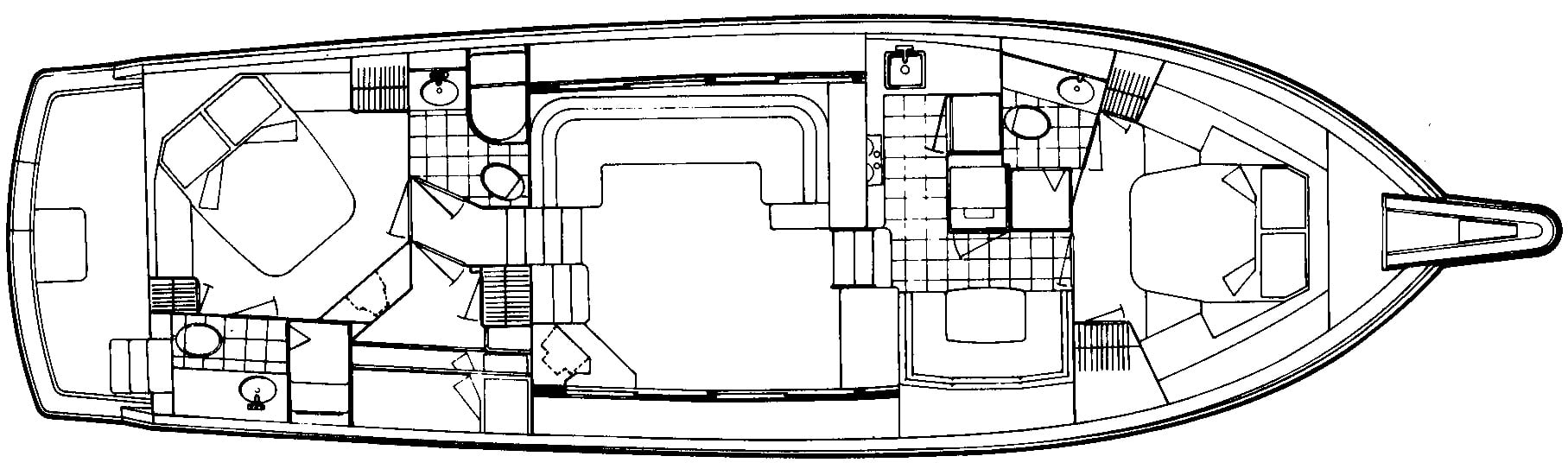 Hatteras Yachts 52 Cockpit Motor Yacht floor plan