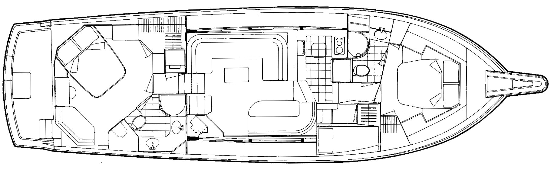 Hatteras Yachts 52 Cockpit Motor Yacht floor plan