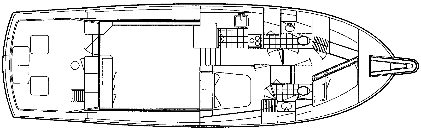 Hatteras Yachts 52 Convertible floor plan