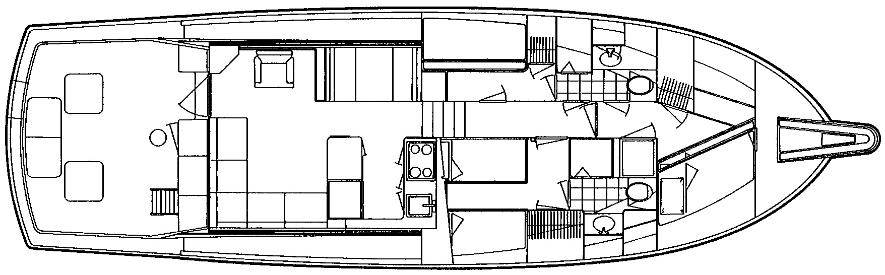 Hatteras Yachts 52 Convertible floor plan