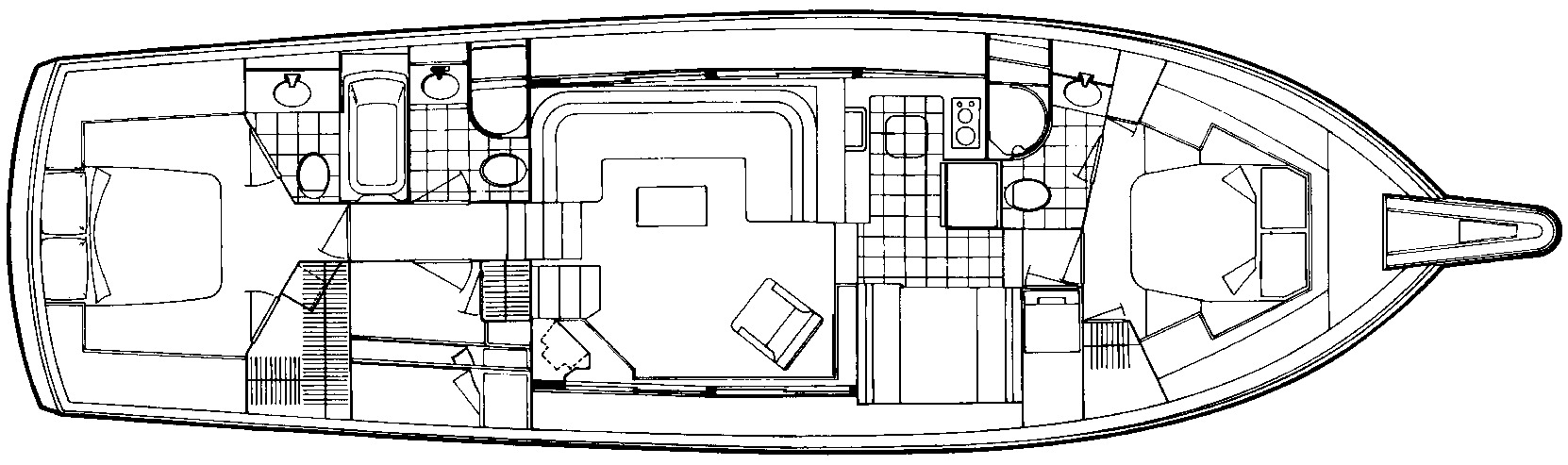 Hatteras Yachts 52 Motor Yacht floor plan