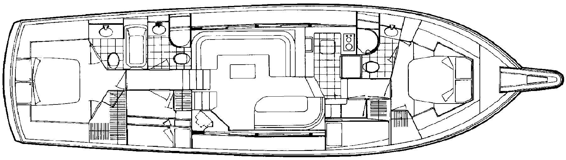 Hatteras Yachts 52 Motor Yacht floor plan