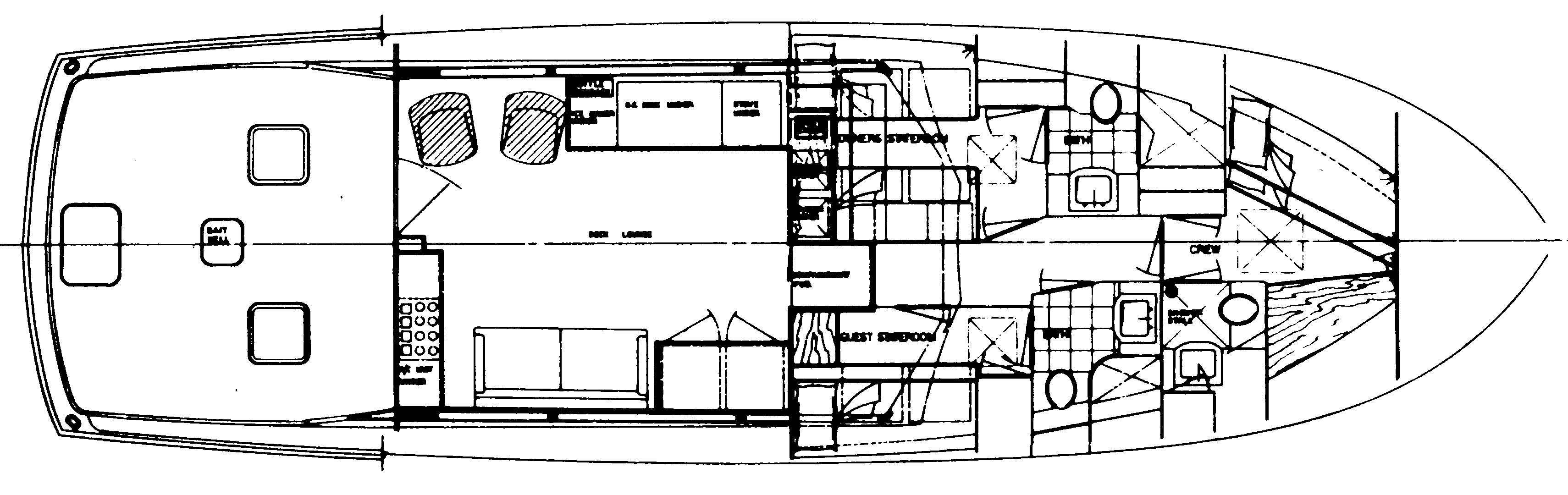 Hatteras Yachts 53 Convertible floor plan