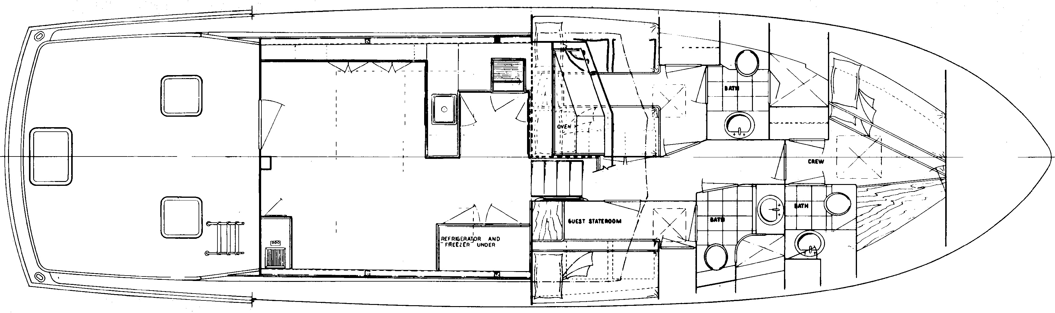 Hatteras Yachts 53 Convertible floor plan