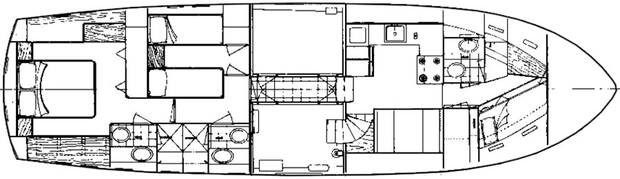 Hatteras Yachts 53 Motor Yacht floor plan