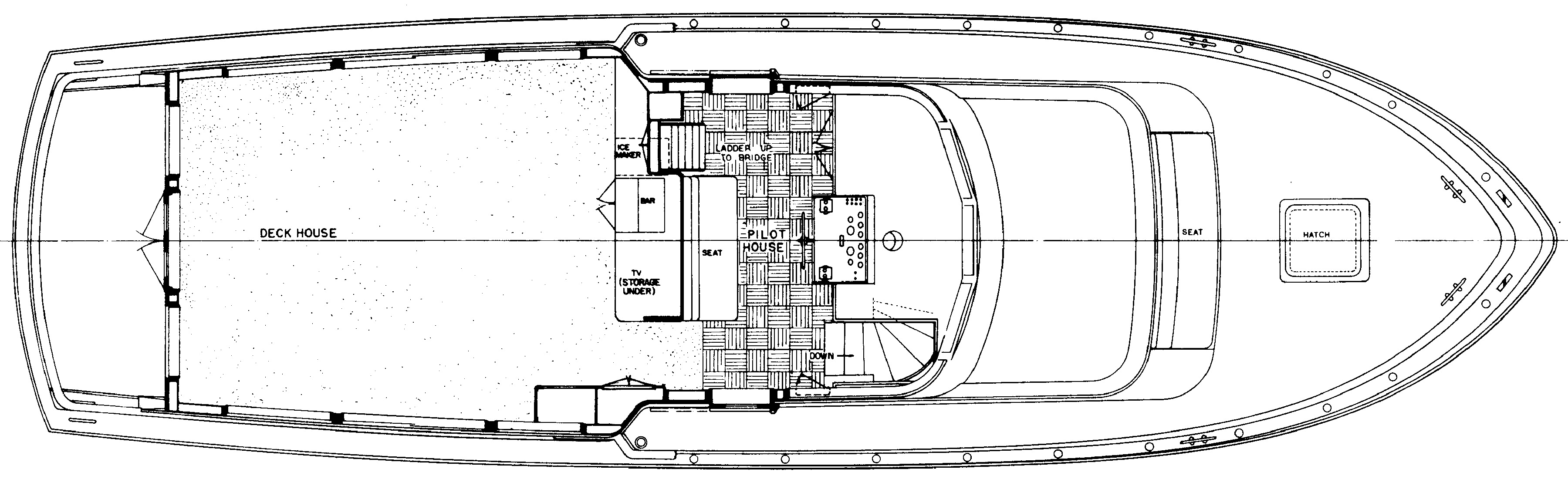 Hatteras Yachts 53 Extended Deckhouse floor plan