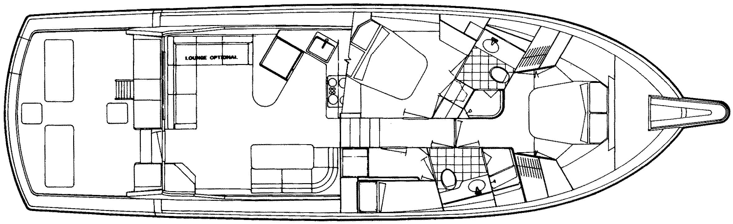 Hatteras Yachts 54 Convertible floor plan