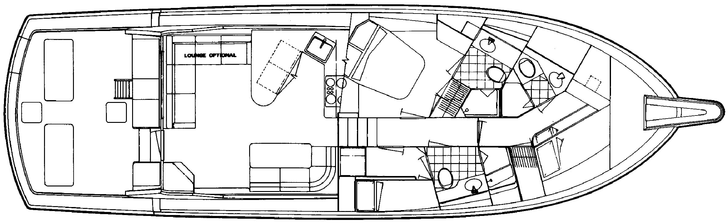 Hatteras Yachts 54 Convertible floor plan