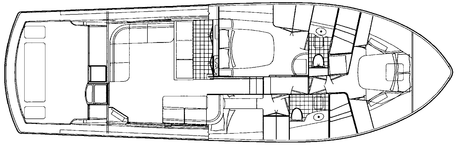 Hatteras Yachts 54 Convertible floor plan
