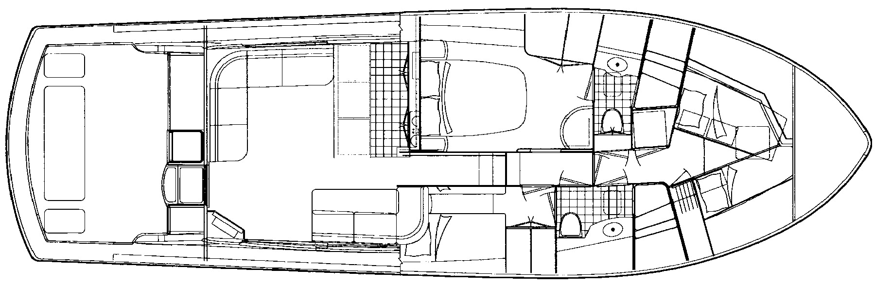 Hatteras Yachts 54 Convertible floor plan