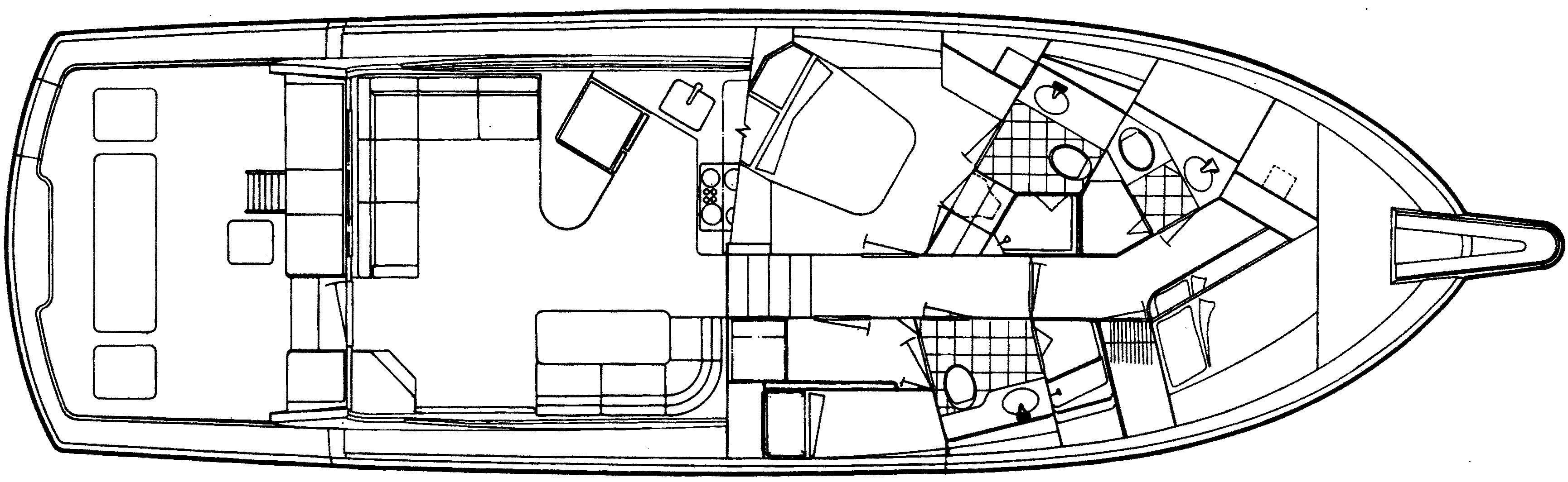 Hatteras Yachts 55 Convertible floor plan