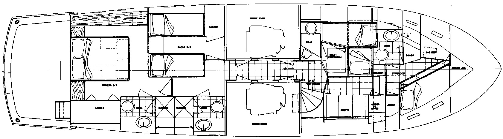 Hatteras Yachts 58 Cockpit Motor Yacht floor plan
