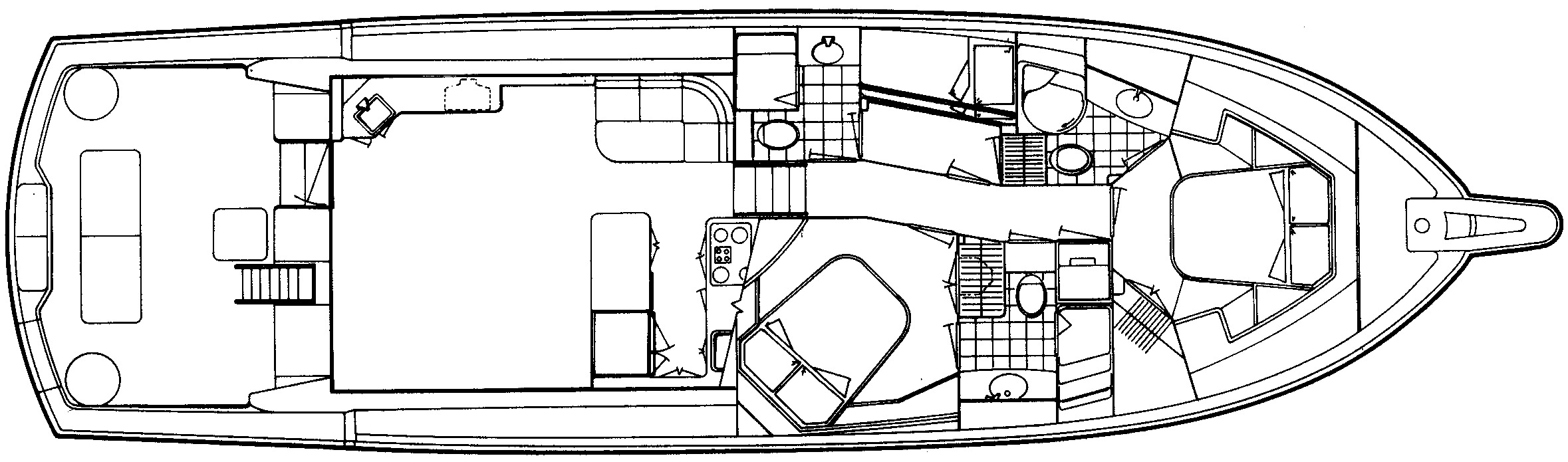 Hatteras Yachts 58 Convertible floor plan