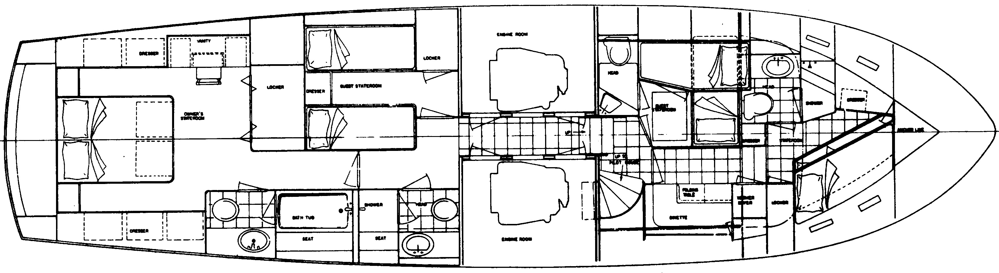 Hatteras Yachts 58 Motor Yacht floor plan