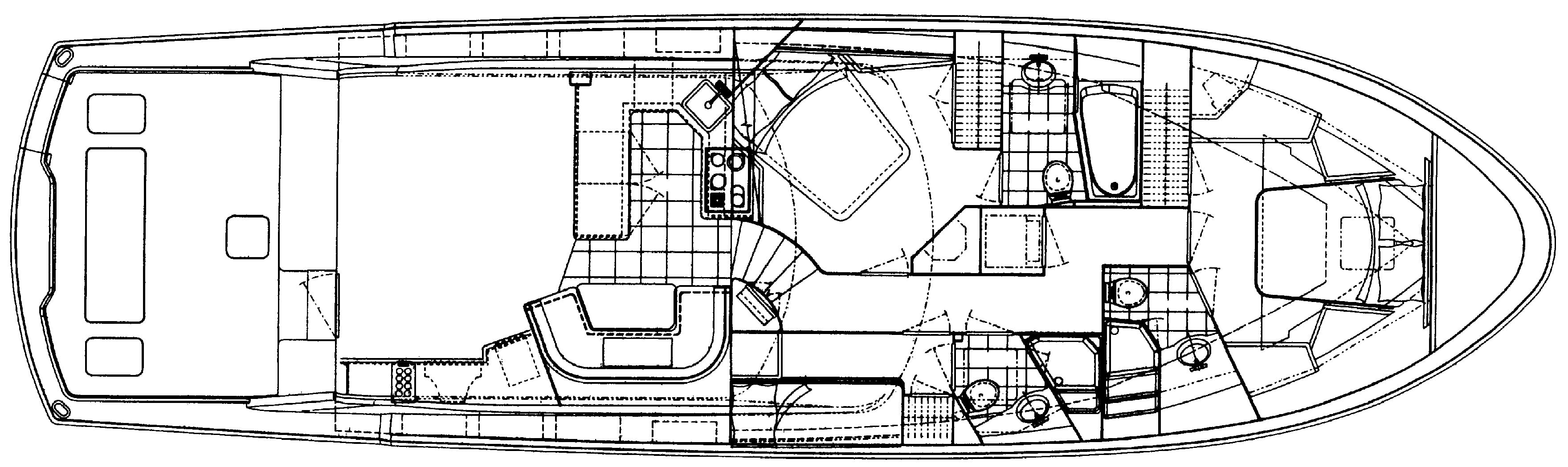Hatteras Yachts 60 Convertible floor plan