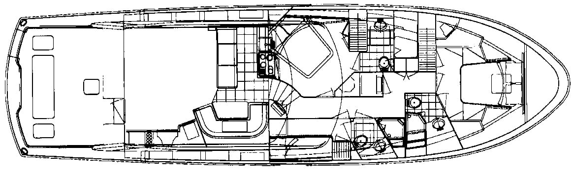 Hatteras Yachts 60 Convertible floor plan