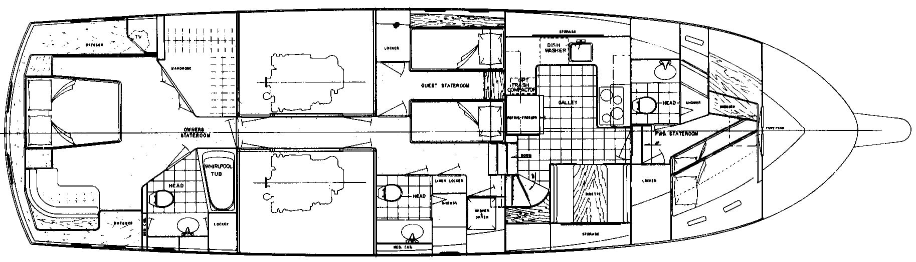 Hatteras Yachts 60 Motor Yacht floor plan