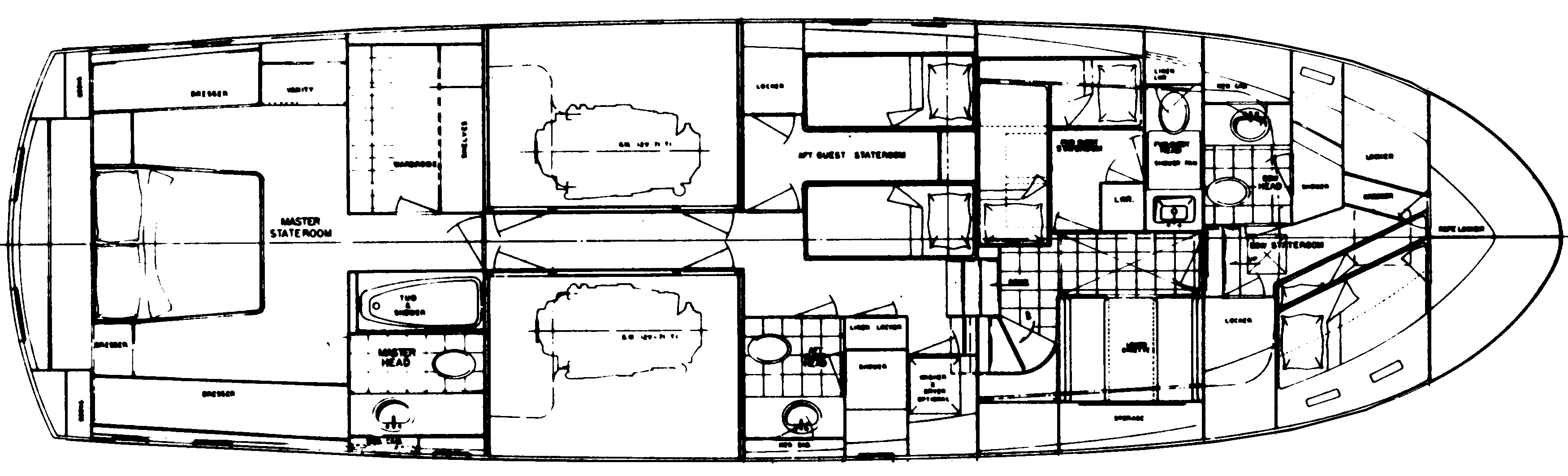 Hatteras Yachts 61 Motor Yacht floor plan