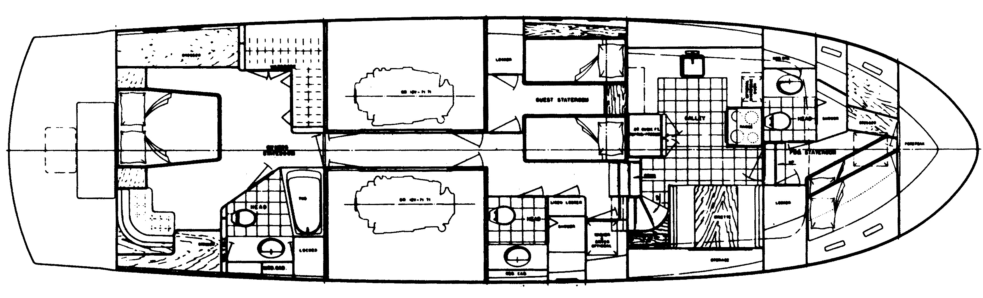 Hatteras Yachts 63 Cockpit Motor Yacht floor plan
