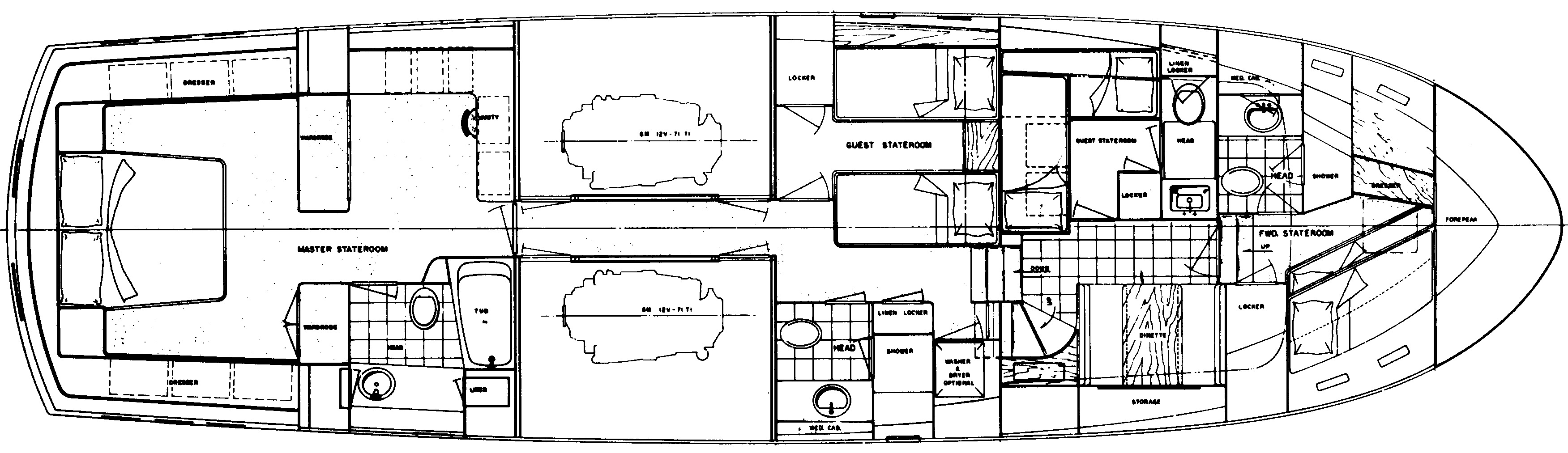 Hatteras Yachts 63 Motor Yacht floor plan
