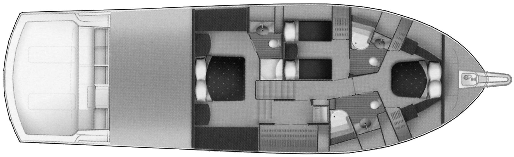 Hatteras Yachts 64 Convertible floor plan