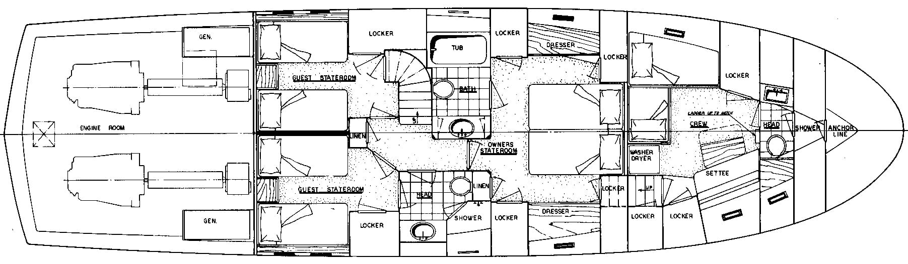 Hatteras Yachts 64 Motor Yacht floor plan