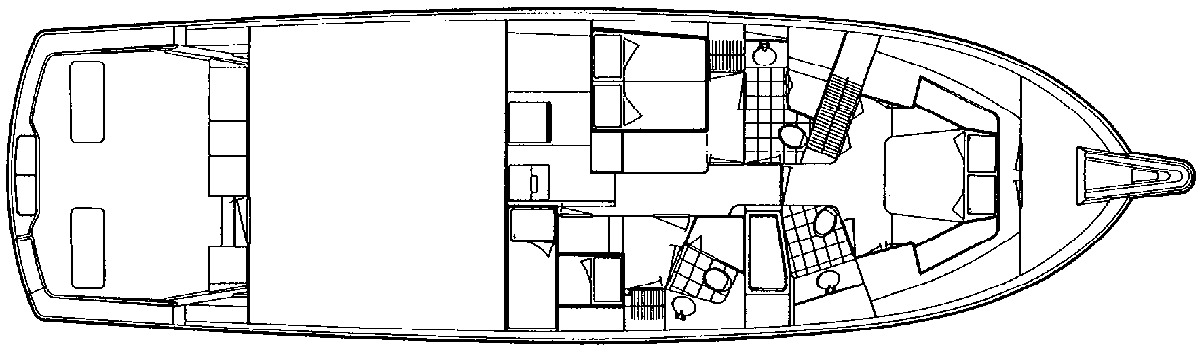 Hatteras Yachts 65 Convertible floor plan