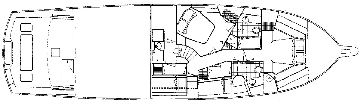 Hatteras Yachts 65 Convertible floor plan