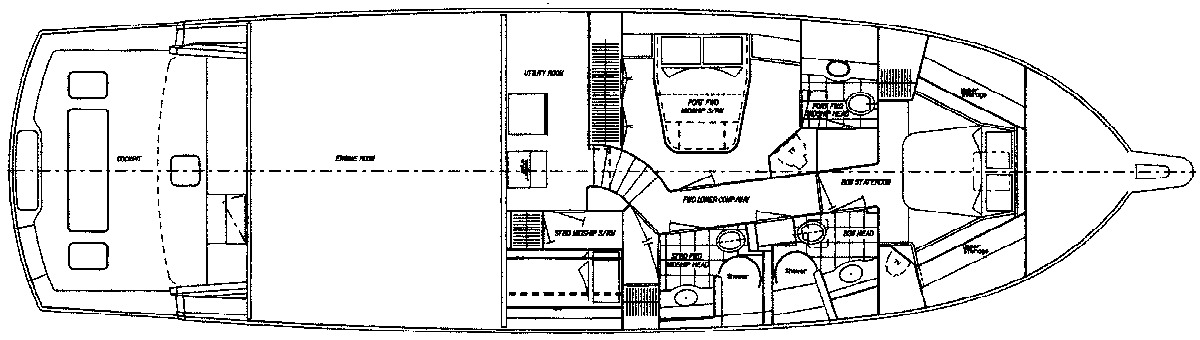 Hatteras Yachts 65 Convertible floor plan