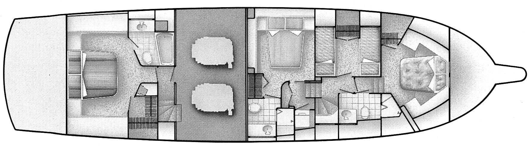Hatteras Yachts 67 Cockpit Motor Yacht floor plan