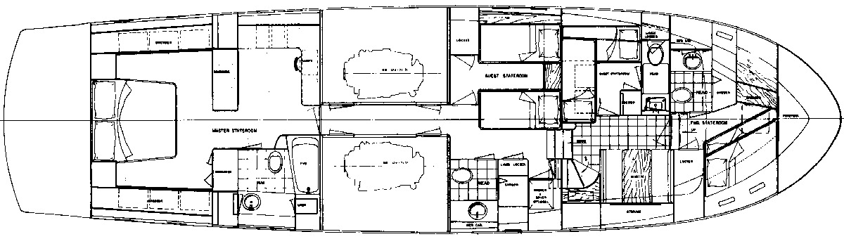 Hatteras Yachts 68 Cockpit Motor Yacht floor plan