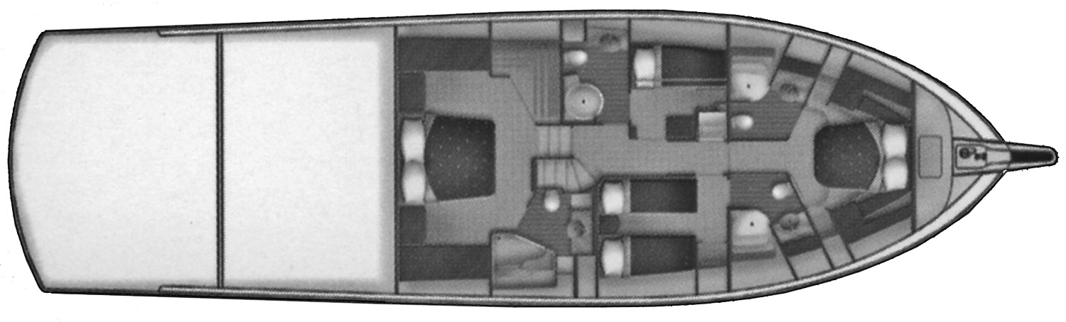 Hatteras Yachts 68 Convertible floor plan