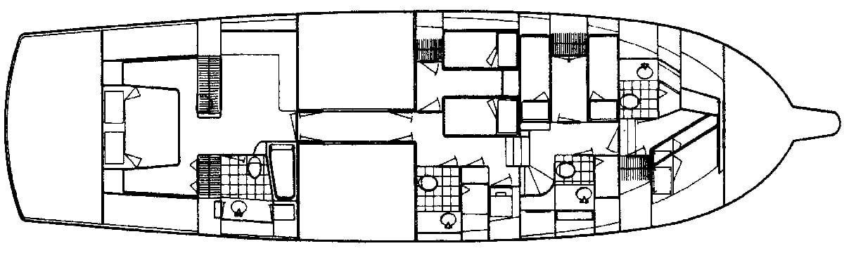 Hatteras Yachts 70 Cockpit Motor Yacht floor plan