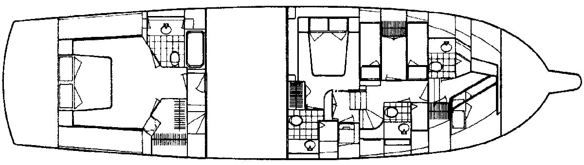 Hatteras Yachts 70 Cockpit Motor Yacht floor plan