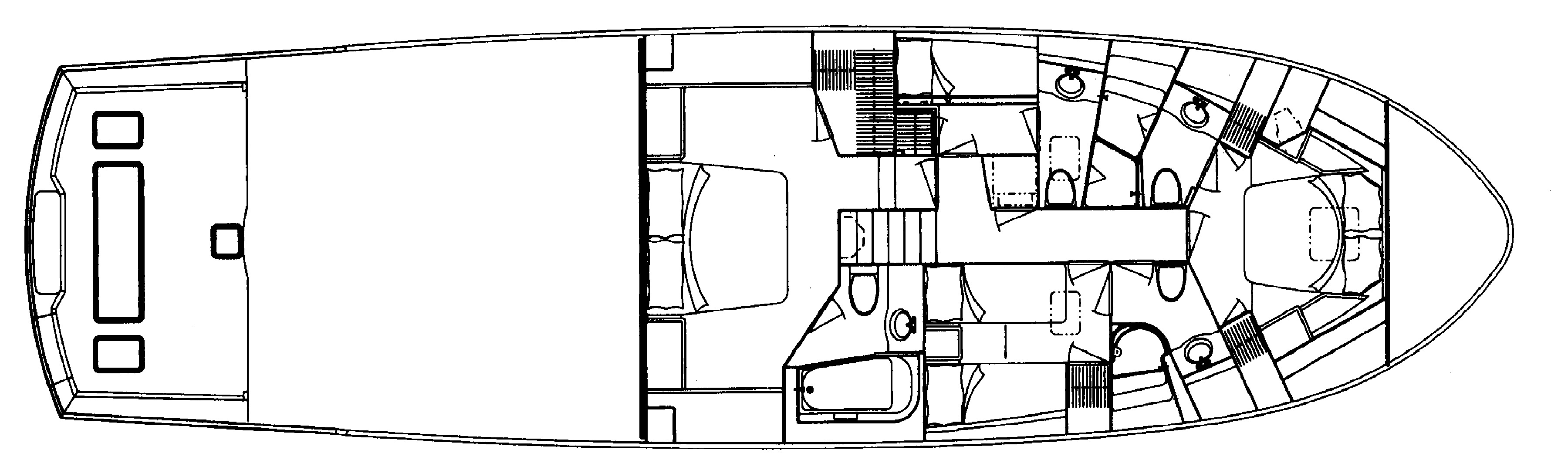 Hatteras Yachts 70 Convertible floor plan