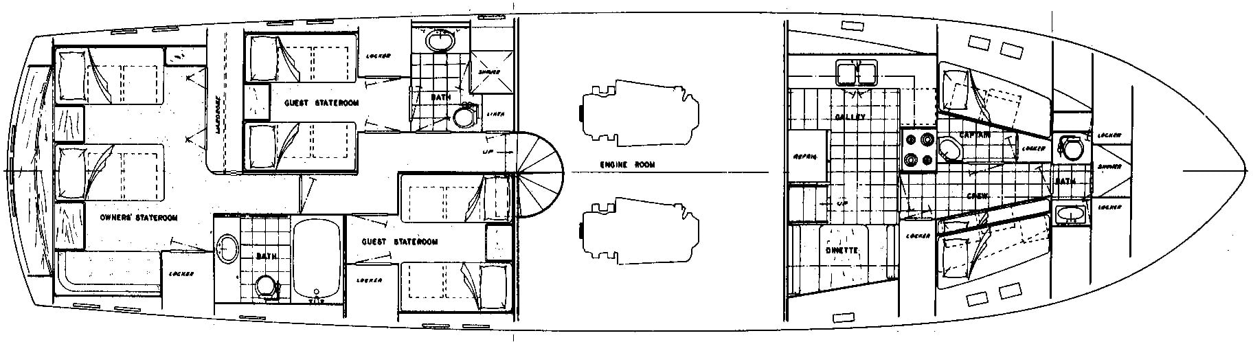 Hatteras Yachts 70 Motor Yacht floor plan
