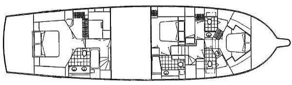 Hatteras Yachts 74 Sport Deck floor plan