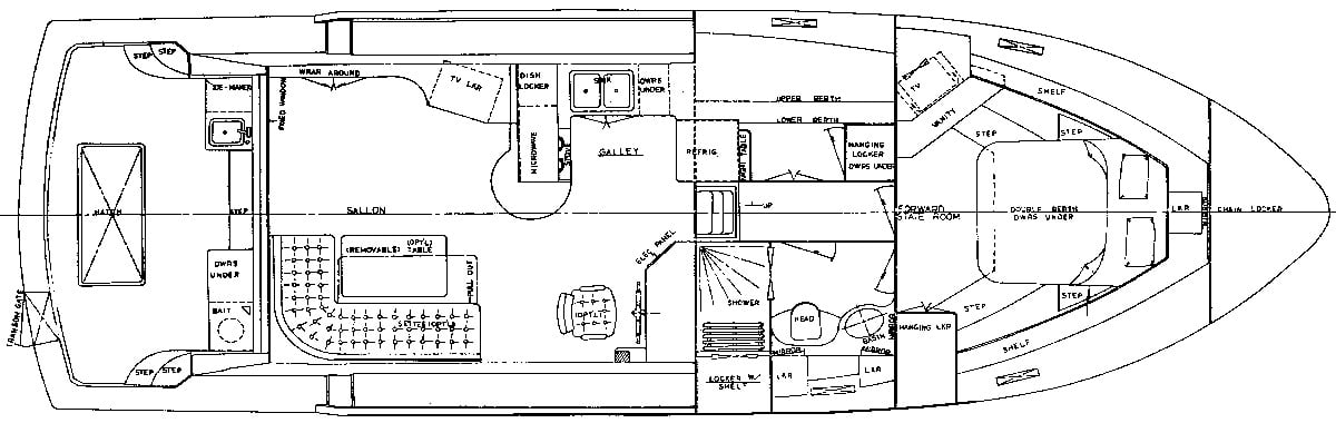 Hi-Star Yachts Star 44 Convertible floor plan