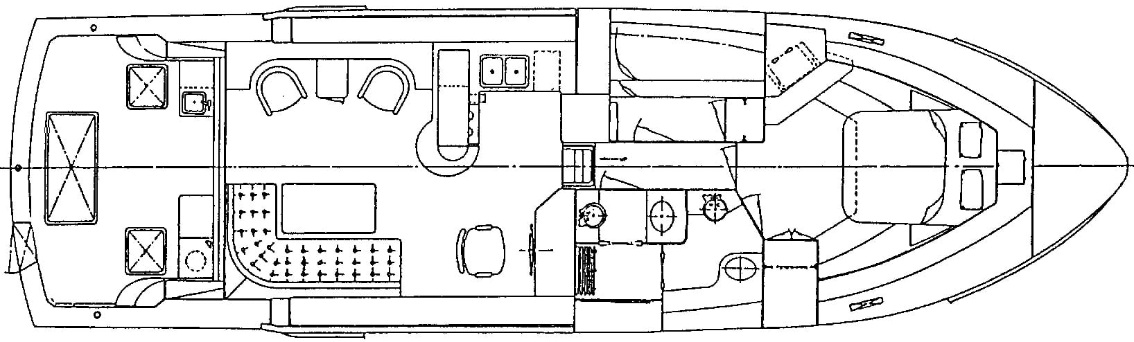 Hi-Star Yachts Star 48 Convertible floor plan