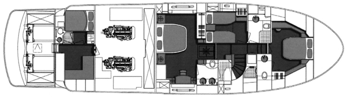 Horizon Yachts V74 Skylounge floor plan