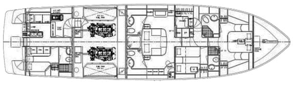 Horizon Yachts 76 Motor Yacht floor plan