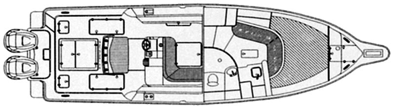 Intrepid Yachts 350 Walkaround floor plan