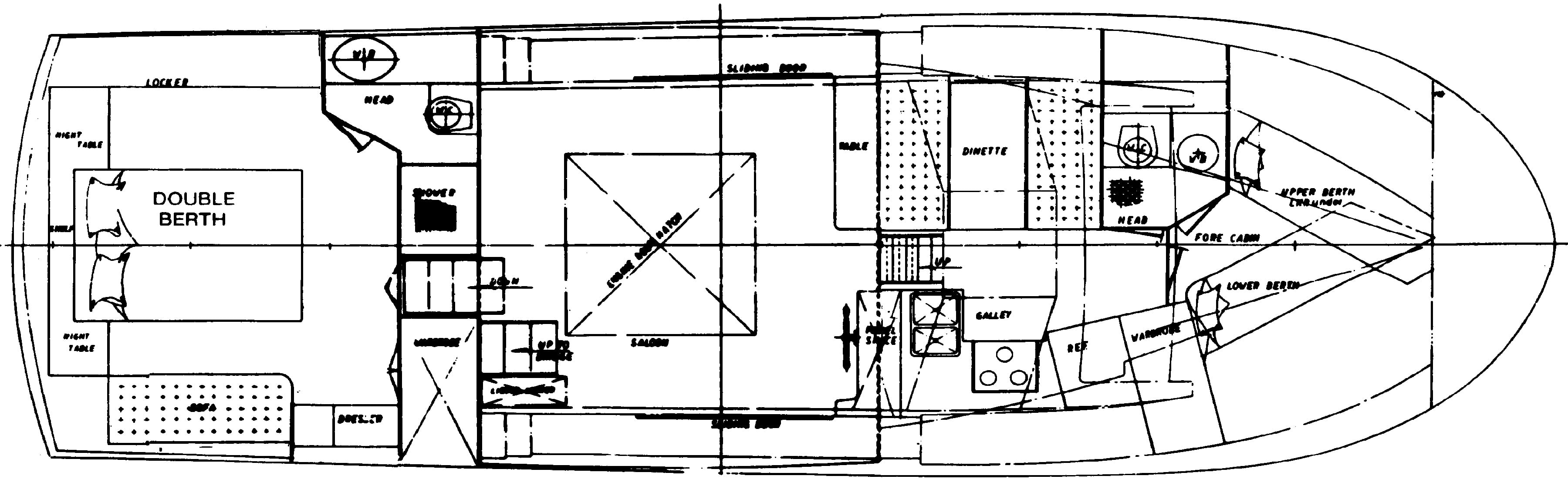 Jefferson Yachts 45 Motor Yacht floor plan