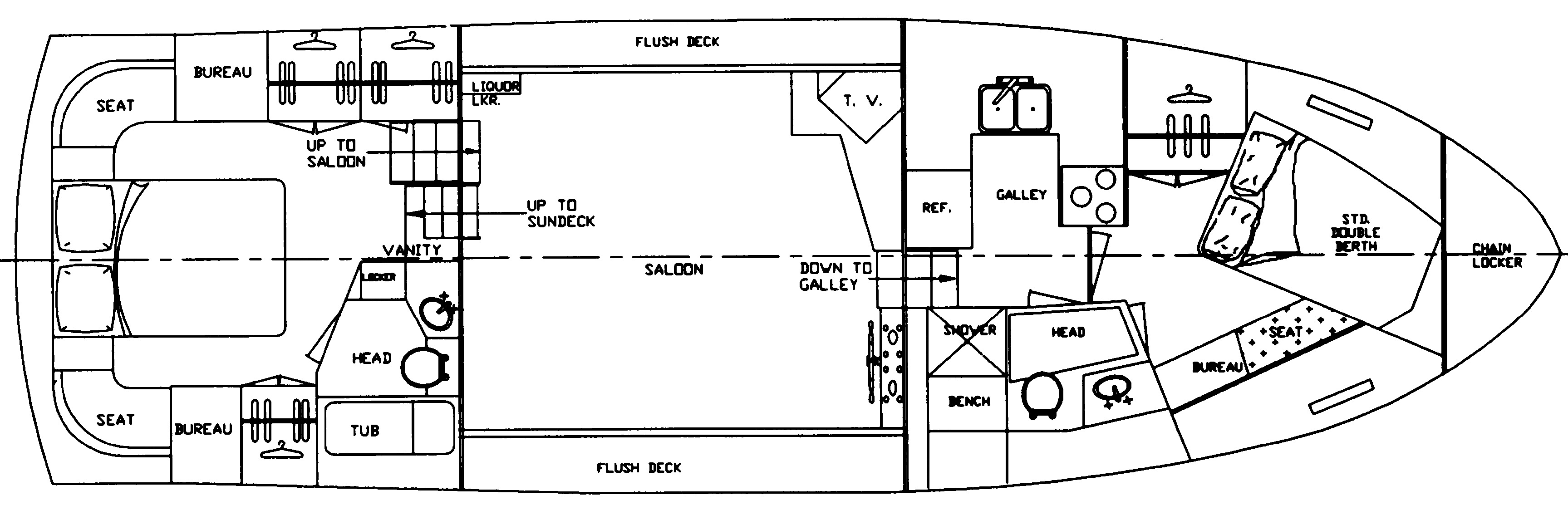 Jefferson Yachts 46 Motor Yacht floor plan