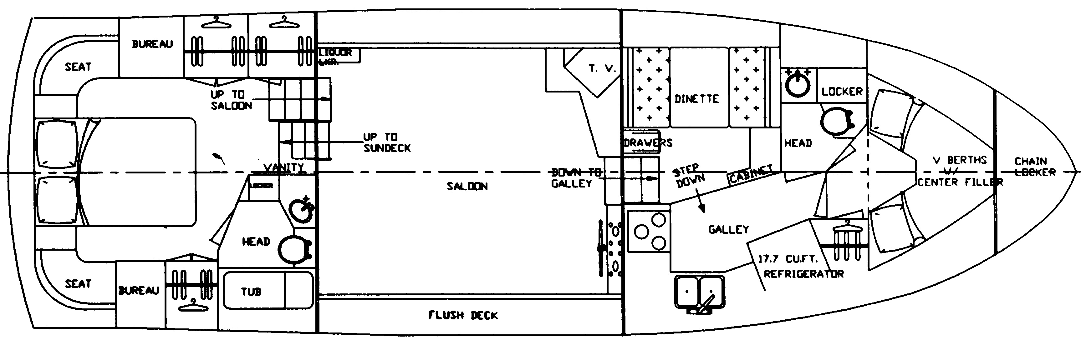Jefferson Yachts 46 Motor Yacht floor plan
