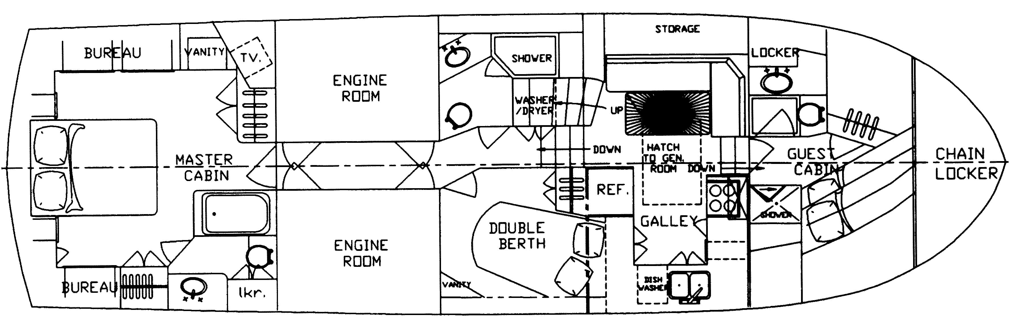 Jefferson Yachts 52 Marquessa floor plan
