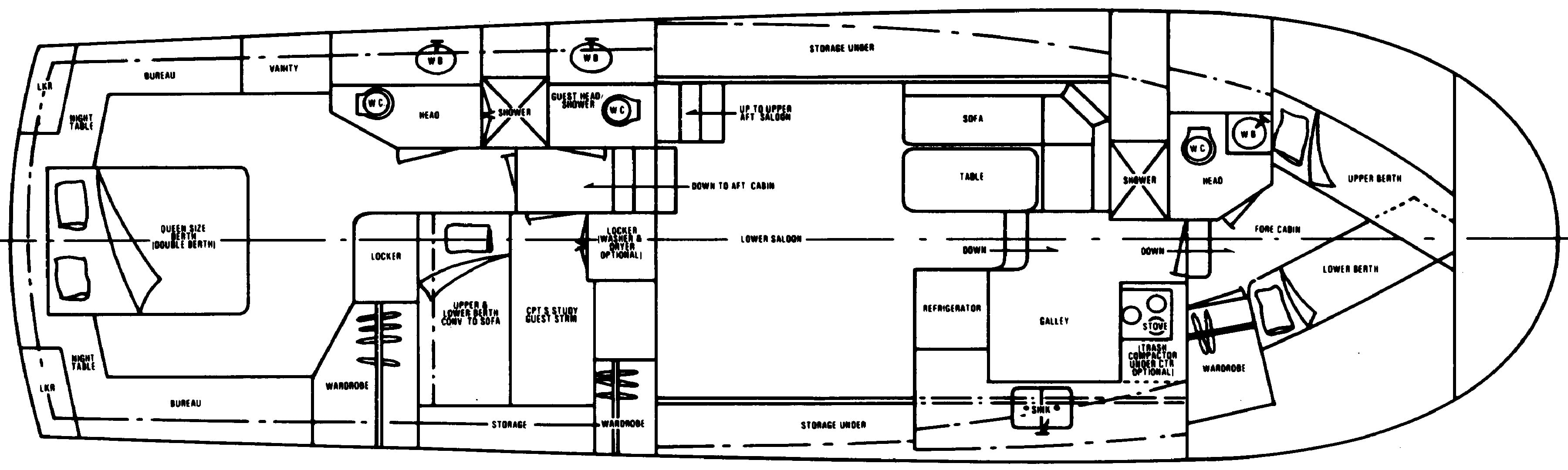 Jefferson Yachts 52 Monticello floor plan