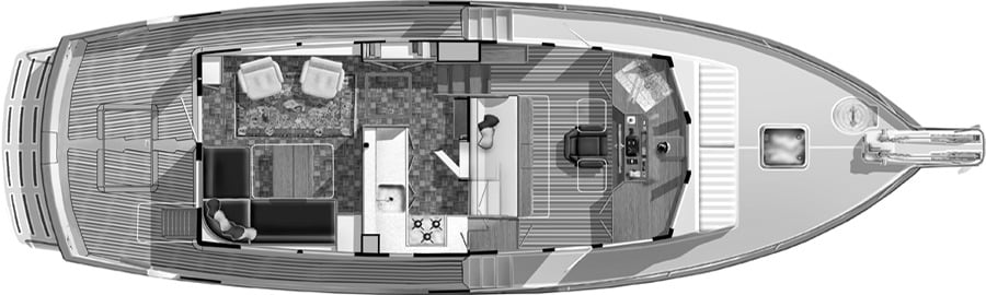 Krogen Yachts 44 Trawler floor plan