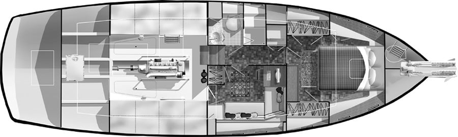 Krogen Yachts 44 Trawler floor plan